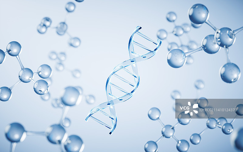 DNA与生物科技概念3D渲染图片素材
