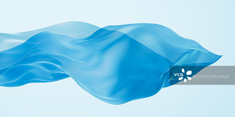 流动的蓝色布料3D渲染图片素材