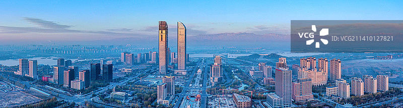 冬日暖阳雾霭--宁夏银川阅海湾图片素材