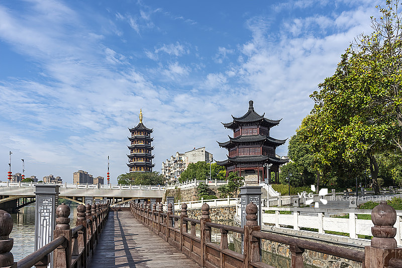 航拍江苏泰州城市景观图片素材