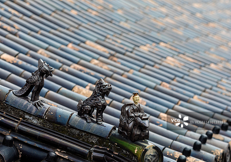 故宫屋檐上的神兽图片素材