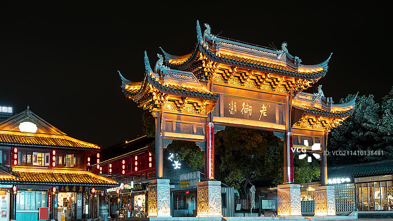 泰州老街夜景图片素材