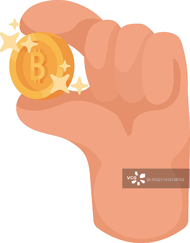 手持比特币图片素材