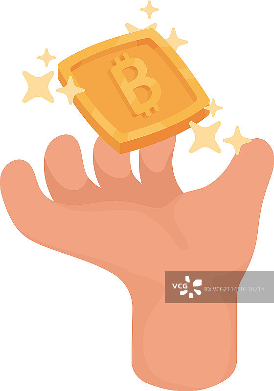 手托比特币图片素材