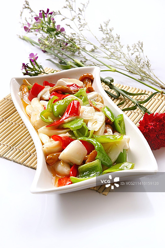 青红辣椒炒杂菌图片素材