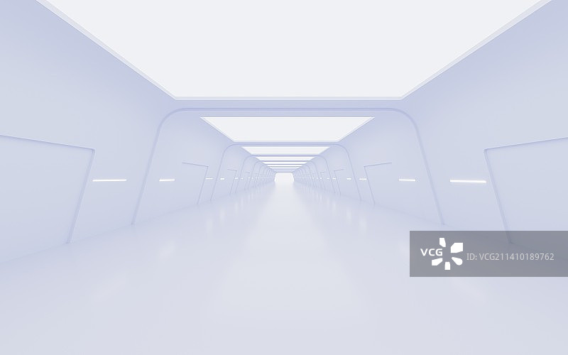 几何体科技感隧道3D渲染图片素材