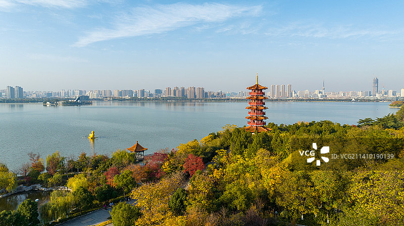 秋日的徐州云龙湖图片素材