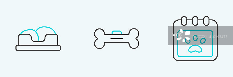 日历、宠物梳理、宠物床和狗骨头图片素材