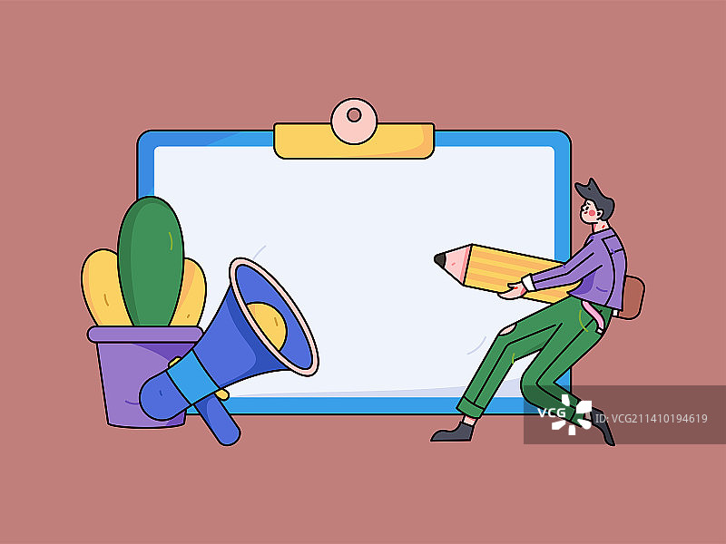 公告模板矢量创意扁平插画图片素材