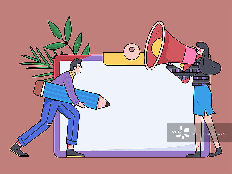 公告模板矢量创意扁平插画图片素材