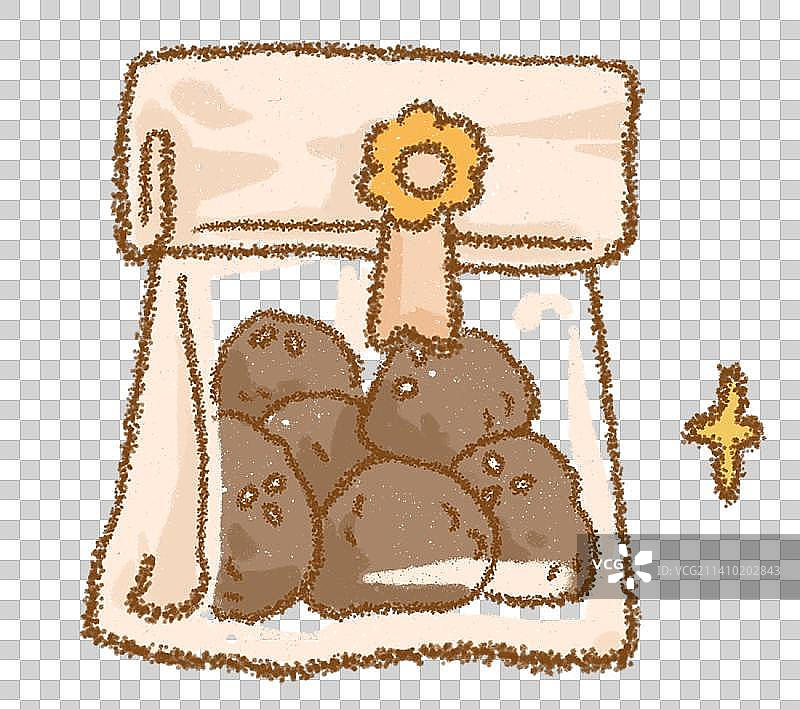 面包饼干麻薯零食透明包装袋免抠png装饰手绘元素图片素材