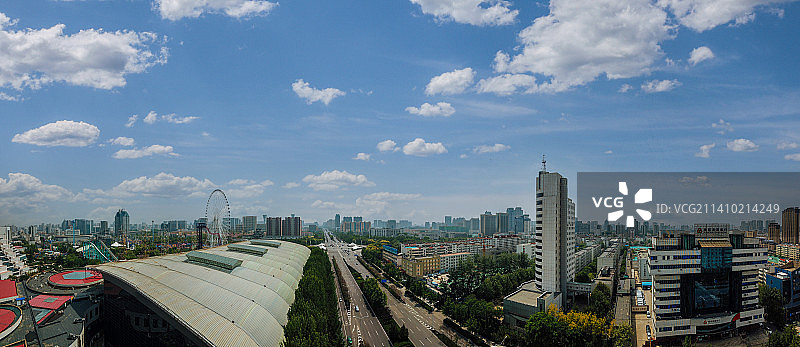 潍坊 奎文区 地标 航拍素材 山东 潍坊市 城市 商业 风光图片素材