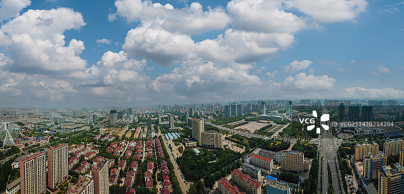 潍坊 奎文区 地标 航拍素材 山东 潍坊市 城市 商业 风光图片素材