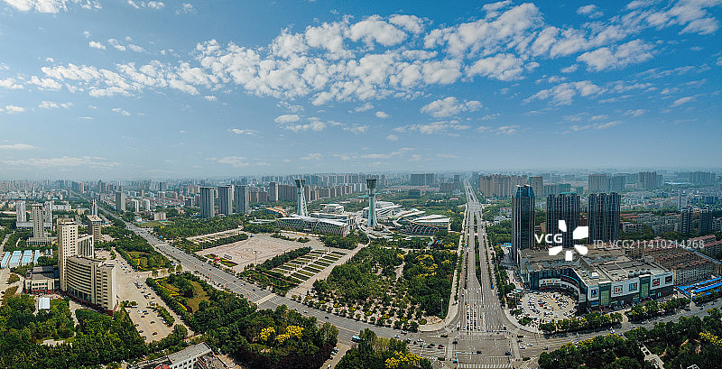潍坊 奎文区 地标 航拍素材 山东 潍坊市 城市 商业 风光图片素材