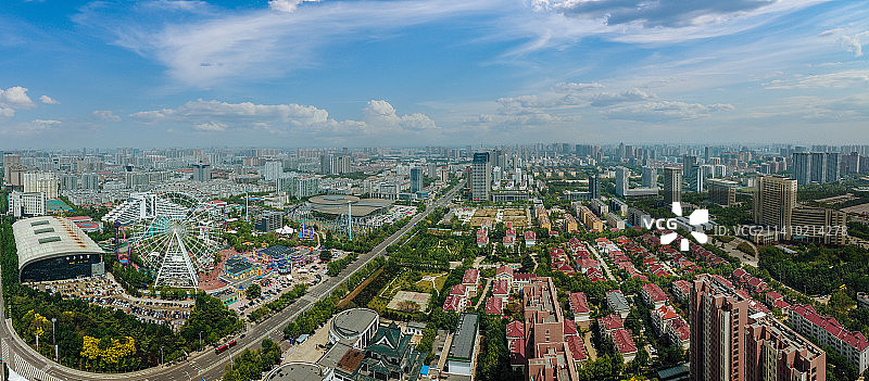 潍坊 奎文区 地标 航拍素材 山东 潍坊市 城市 商业 风光图片素材