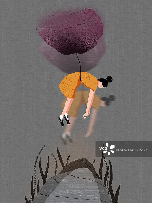 在坠落的女孩图片素材