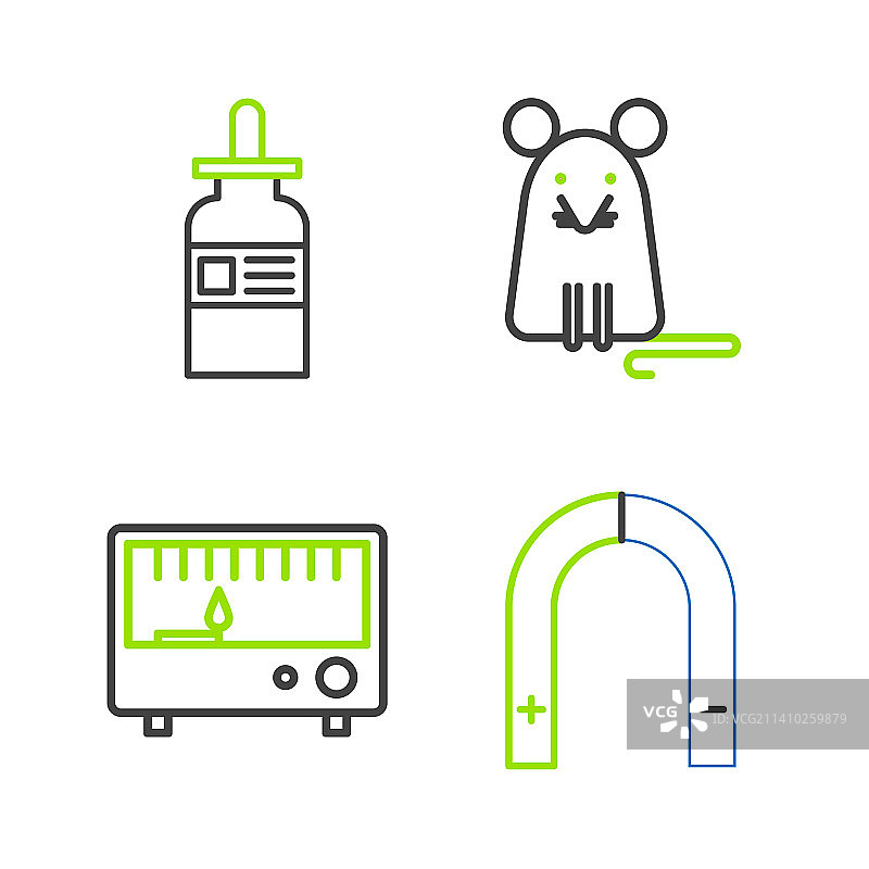 磁铁电气测量仪器线条组合图片素材