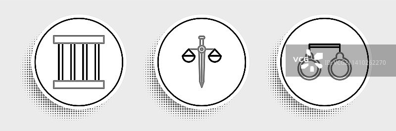 监狱的窗户和天平手铐图片素材