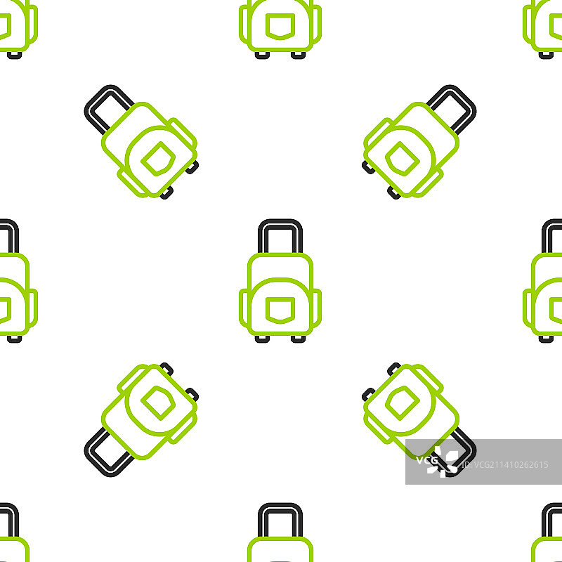 旅行箱线条图标无缝背景图片素材