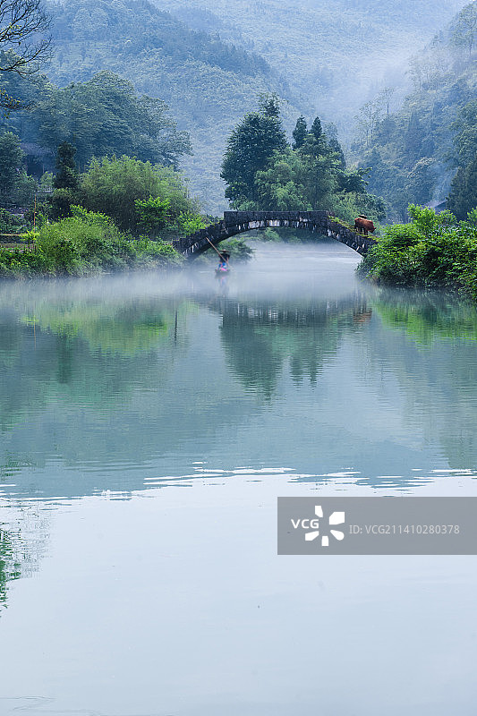世外桃源中国传统古村寨湖北宣恩清水塘风景区图片素材