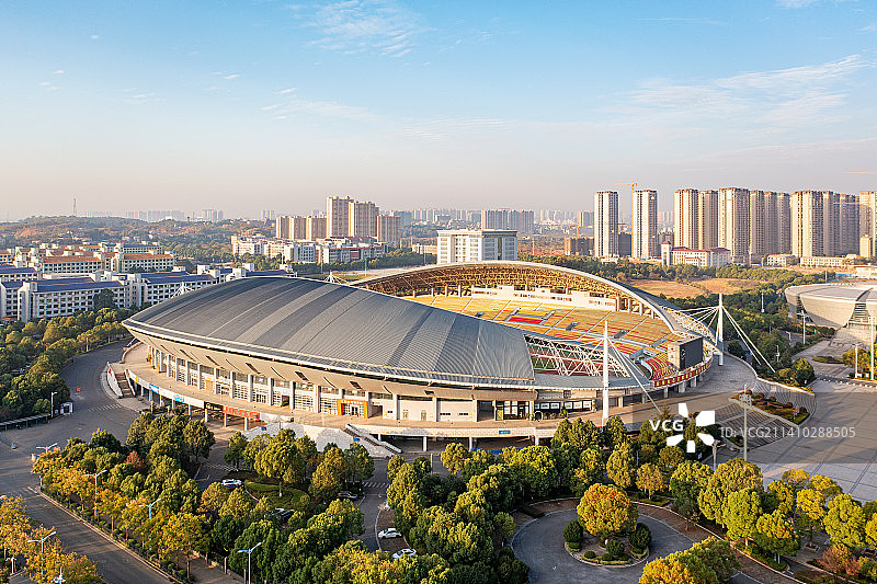 航拍衡阳市体育中心图片素材
