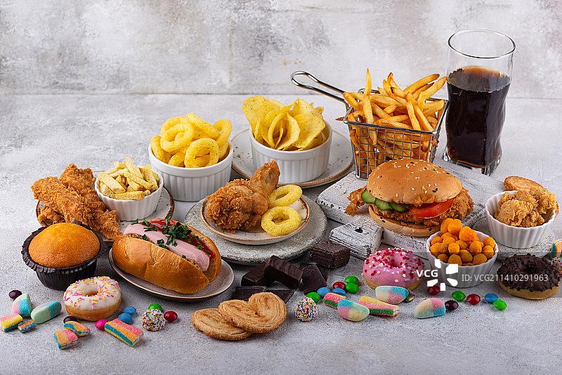 什锦不健康垃圾食品图片素材