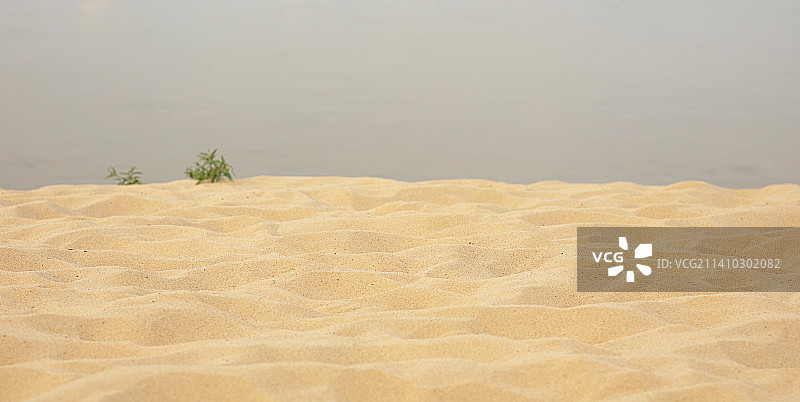 华沙海滩沙子特写，波兰图片素材