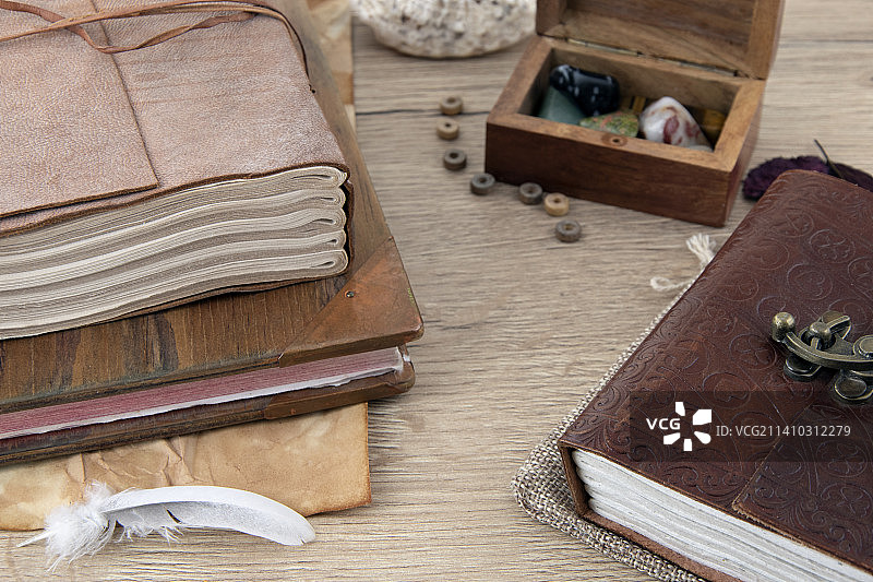 桌上的书本特写，英国图片素材