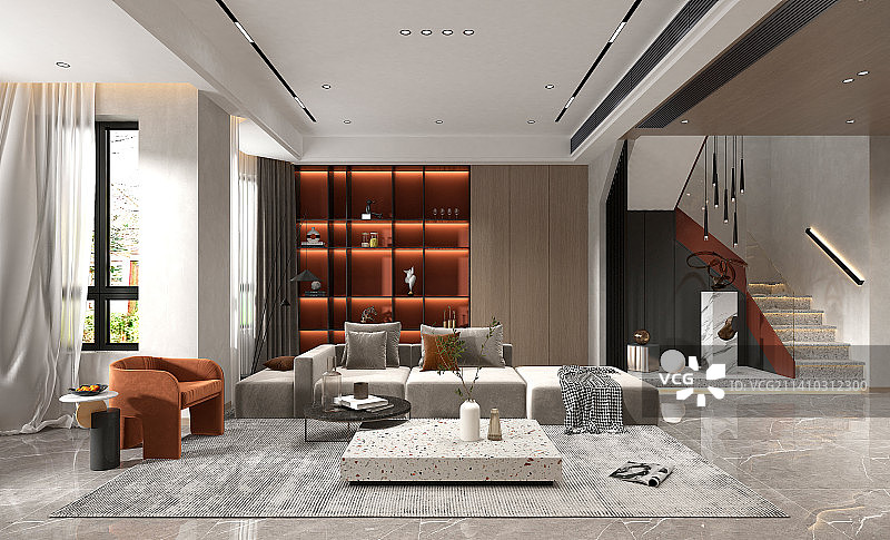 最新网红客厅效果图图片素材