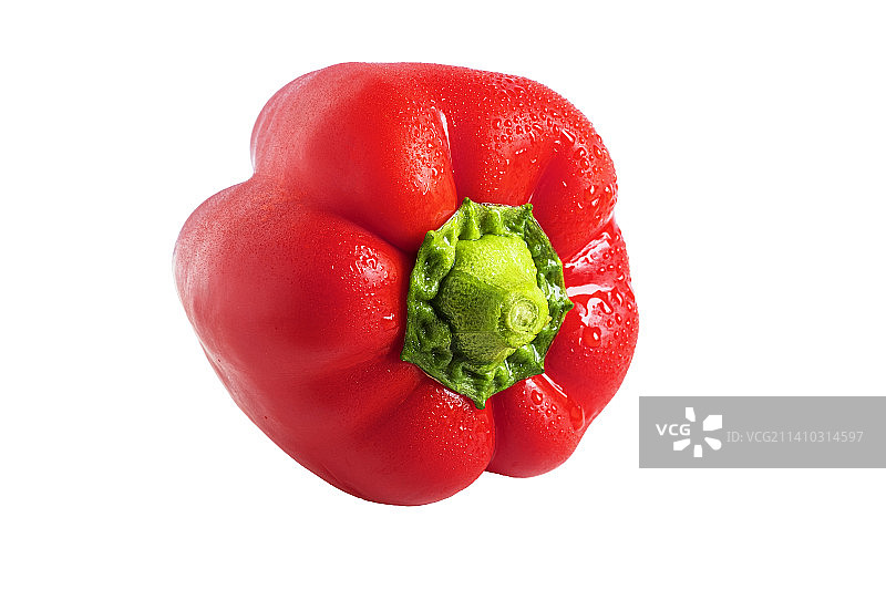 白色背景上的甜红柿子椒图片素材