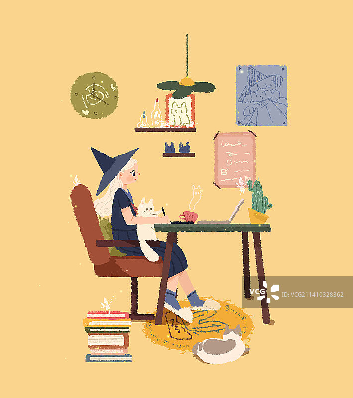 一个人的生活系列·画画图片素材