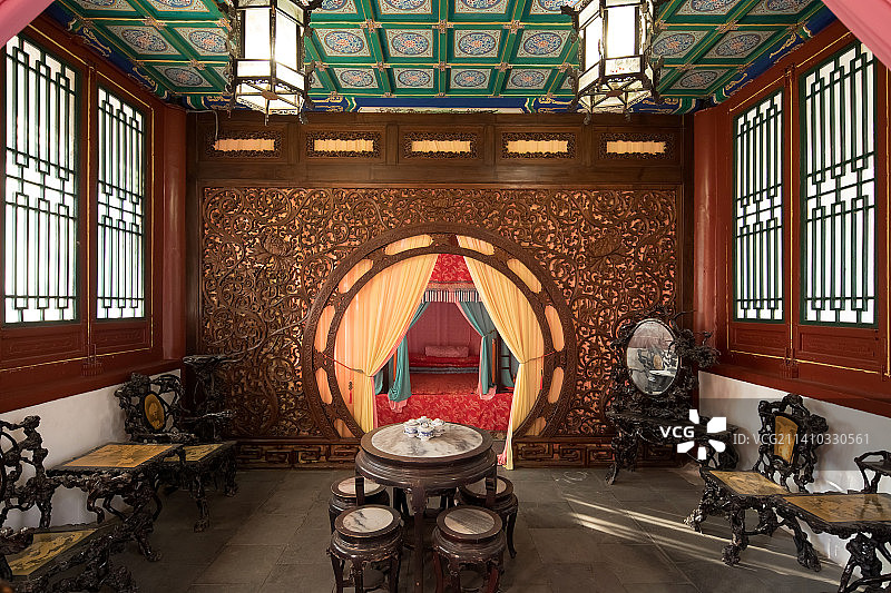 北京大观园蘅芜室内环境图片素材