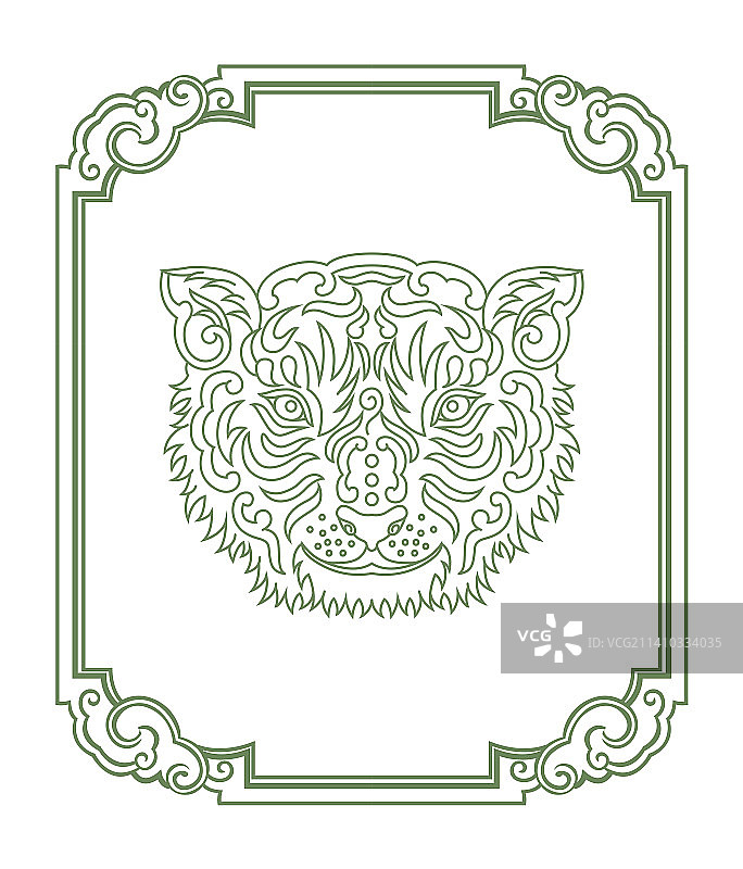 十二生肖传统图案虎图片素材