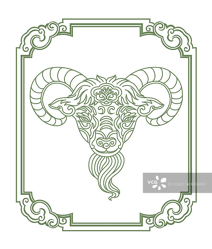 十二生肖传统图案羊图片素材