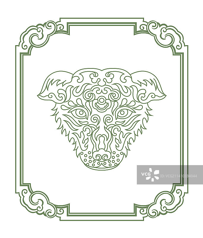 十二生肖传统图案狗图片素材