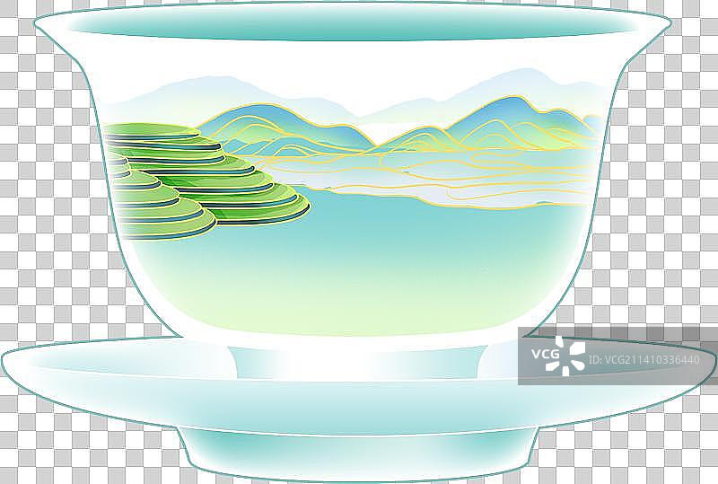 国风茶杯盖碗元素图片素材