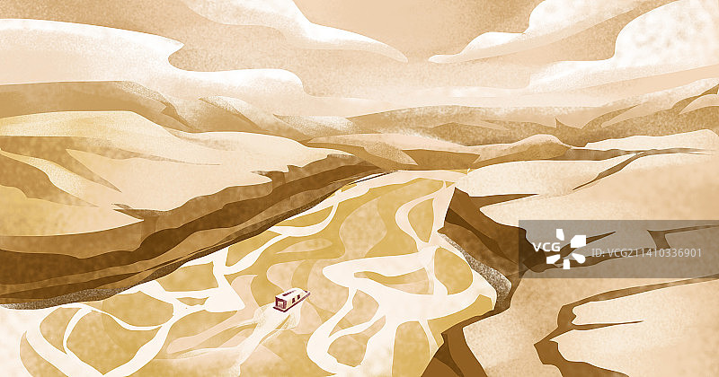 黄河河流插画图片素材