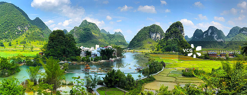 广西百色靖西鹅泉景区全景图片素材