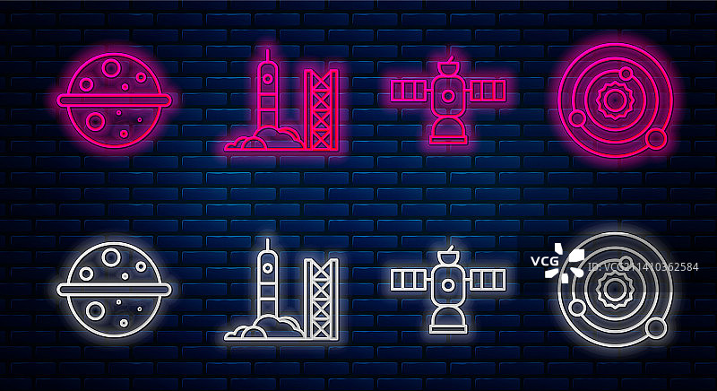 从航天发射场发射的线条火箭图片素材