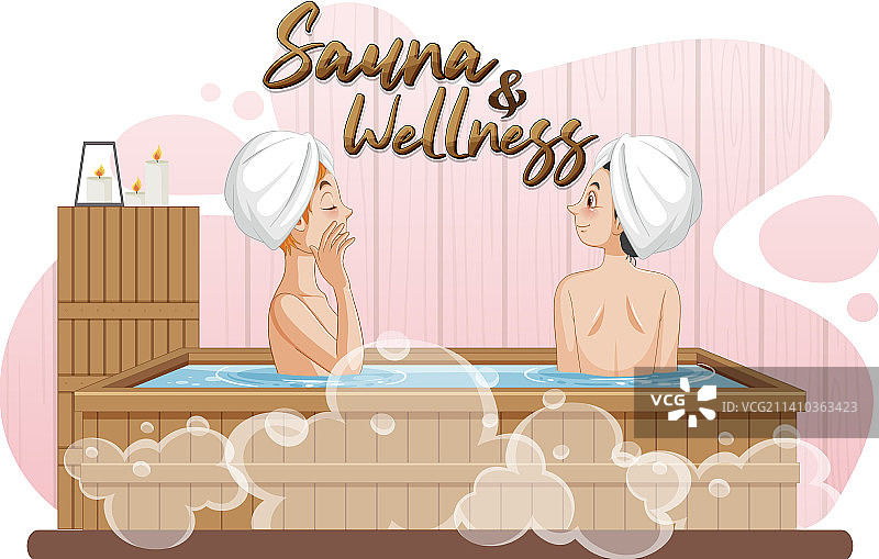 用于banner的桑拿和健康文字设计图片素材