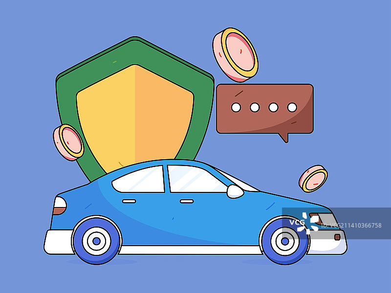 汽车保险扁平矢量概念运营插画图片素材