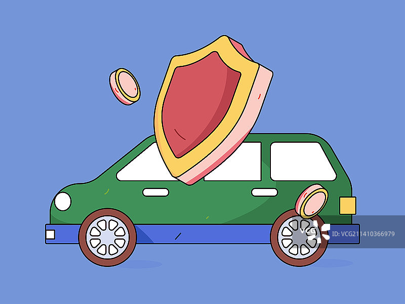 汽车保险扁平矢量概念运营插画图片素材