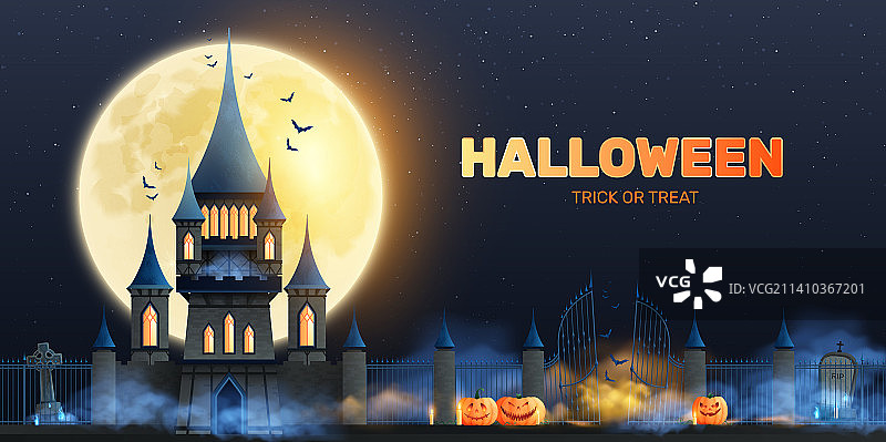 万圣节不给糖就捣蛋横版图片素材