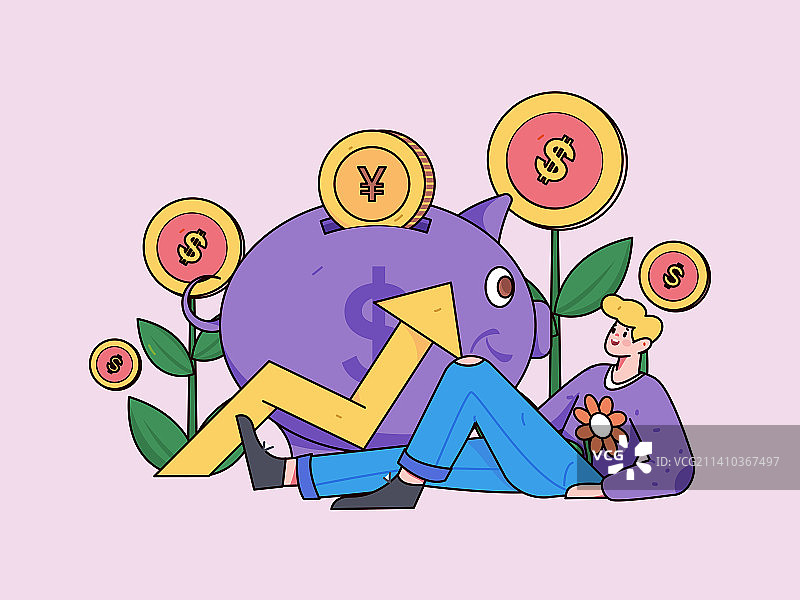 互联网金融理财投资扁平矢量概念运营插画图片素材