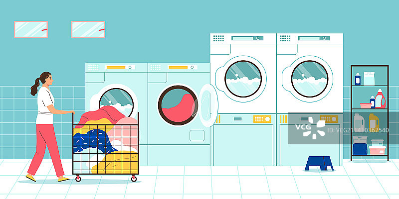 扁平风格洗衣图片素材