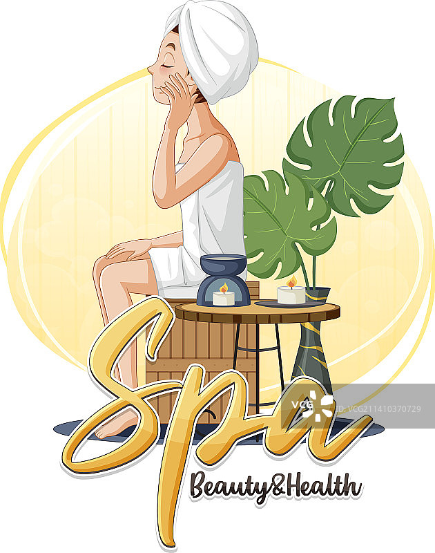 水疗美容健康文字素材，配水疗女性图片素材