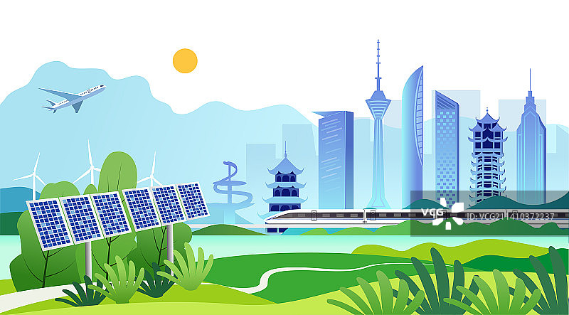 四川省成都市城市旅游插画，图片素材