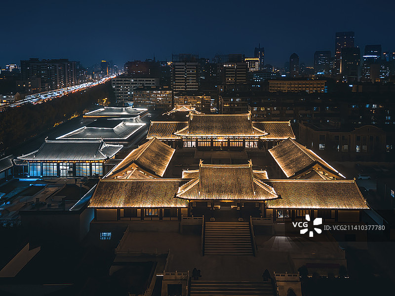 杭州南宋德寿宫遗址博物馆夜景图片素材