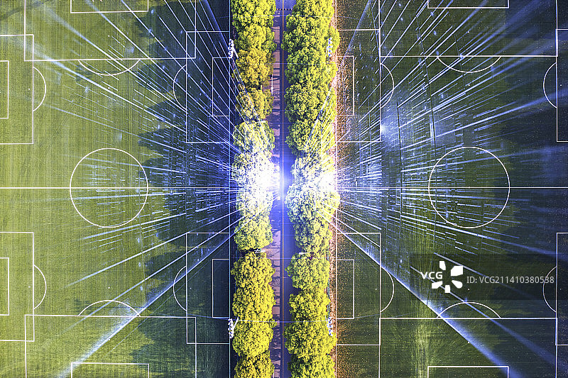 上海体育学院足球场大数据概念图片素材