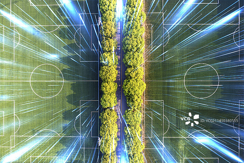 上海体育学院足球场大数据概念图片素材